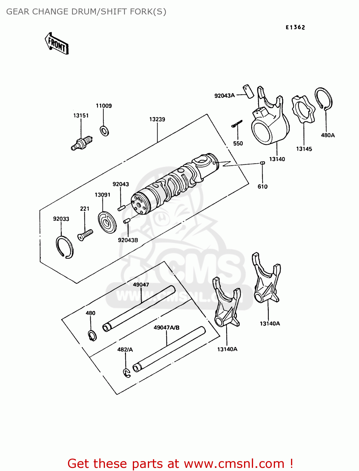 GEAR CHANGE DRUM/SHIFT FORK(S) Z550G3 GT550 1986 UNITED KINGDOM FG