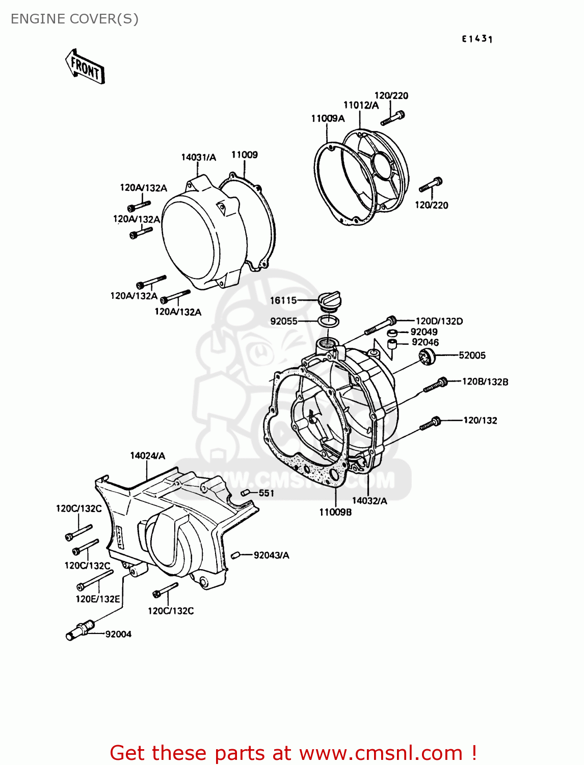 ENGINE COVER(S) Z550G3 GT550 1986 UNITED KINGDOM FG