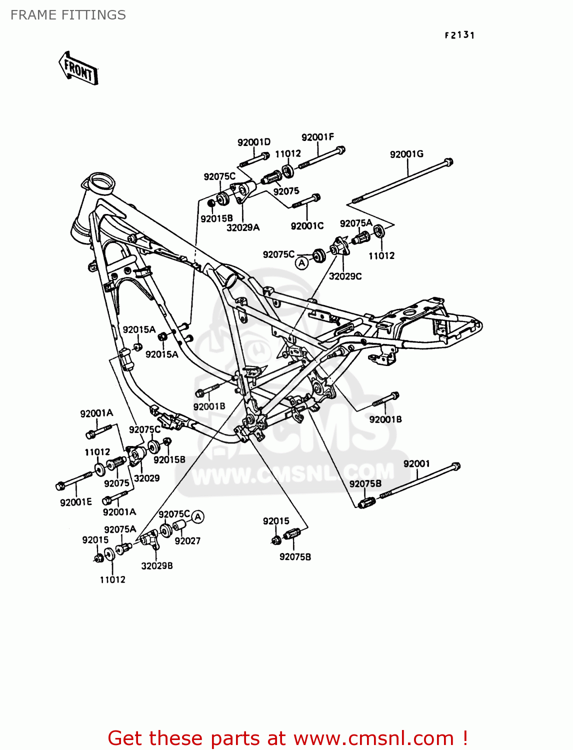 FRAME FITTINGS Z550G3 GT550 1986 UNITED KINGDOM FG