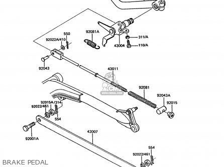 BRAKE PEDAL - Z550G3 GT550 1986 UNITED KINGDOM FG
