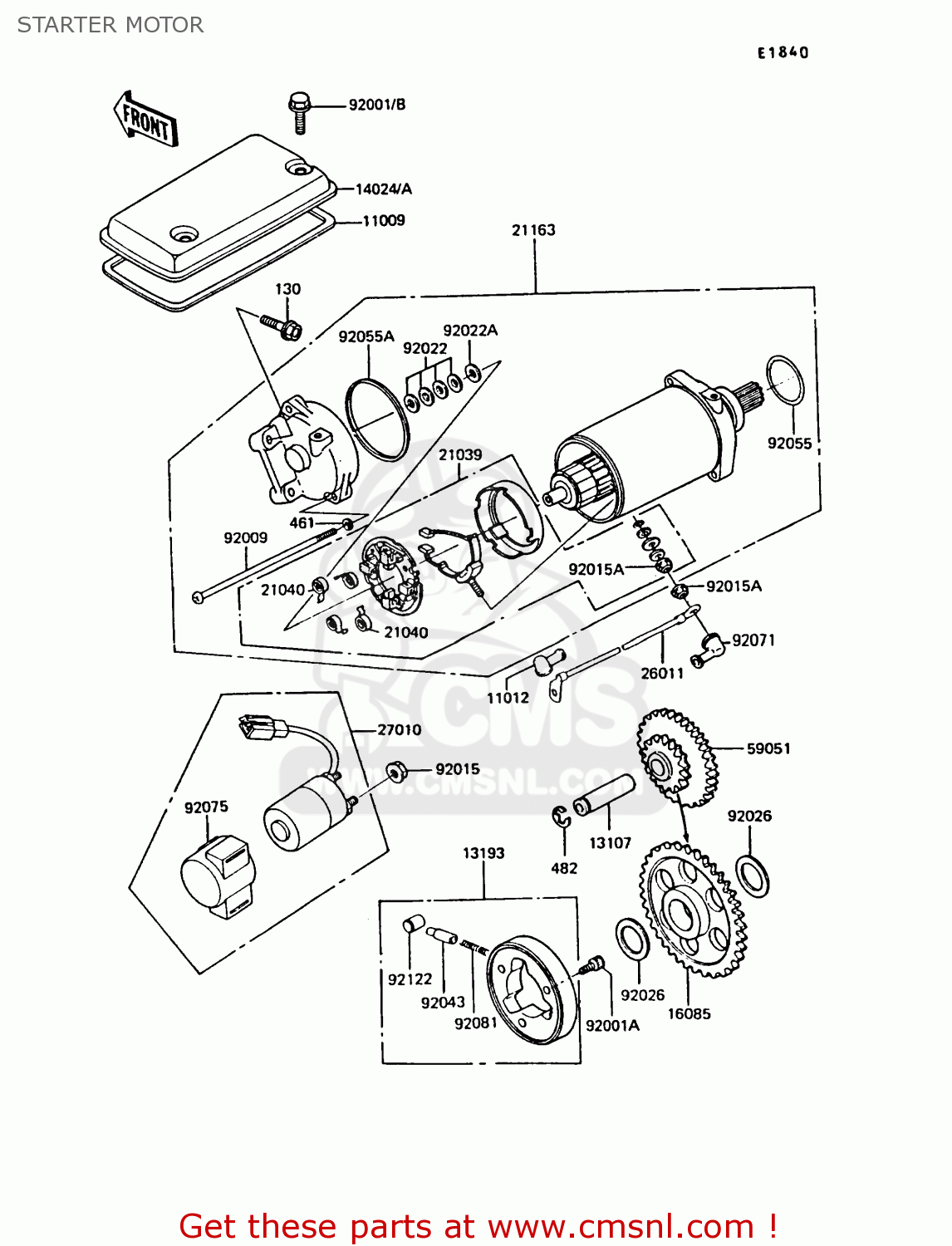STARTER MOTOR Z550G4 GT550 1987 UNITED KINGDOM FG