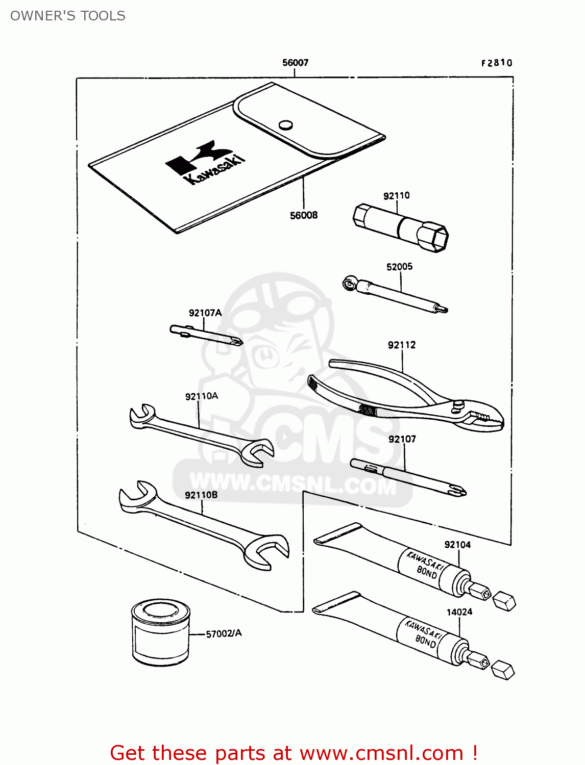 OWNER'S TOOLS Z550G4 GT550 1987 UNITED KINGDOM FG