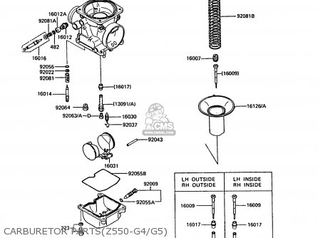 CARBURETOR PARTS(Z550-G4/G5) - Z550G4 GT550 1987 UNITED KINGDOM FG