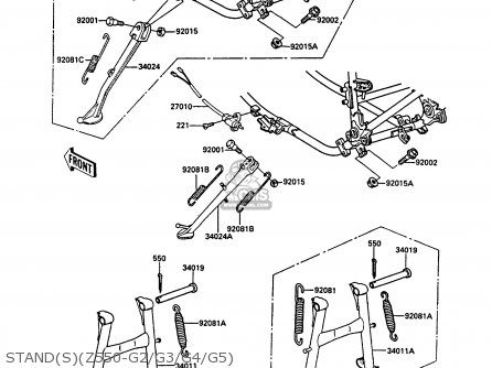 STAND(S)(Z550-G2/G3/G4/G5) - Z550G4 GT550 1987 UNITED KINGDOM FG