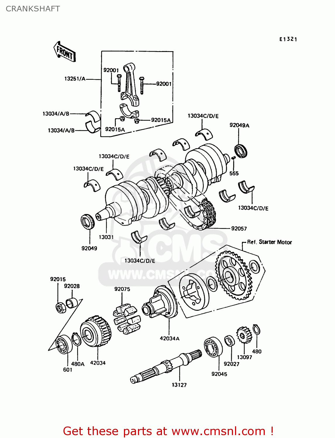 CRANKSHAFT Z550G5 GT550 1988 SWEDEN FG