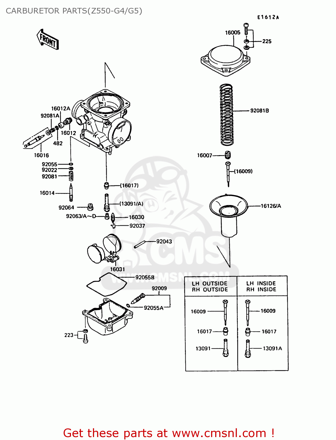 CARBURETOR PARTS(Z550-G4/G5) Z550G5 GT550 1988 SWEDEN FG