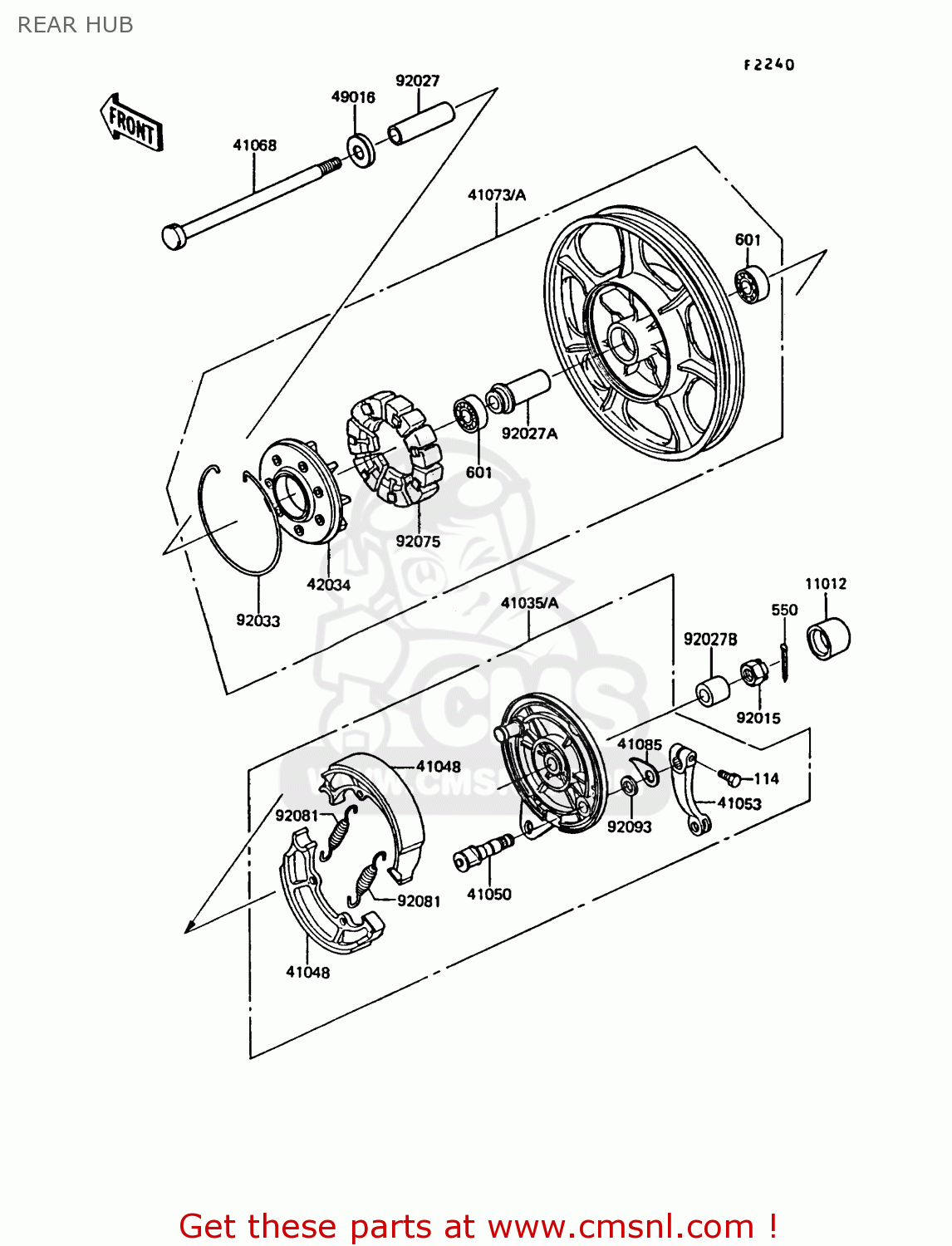 REAR HUB Z550G5 GT550 1988 SWEDEN FG