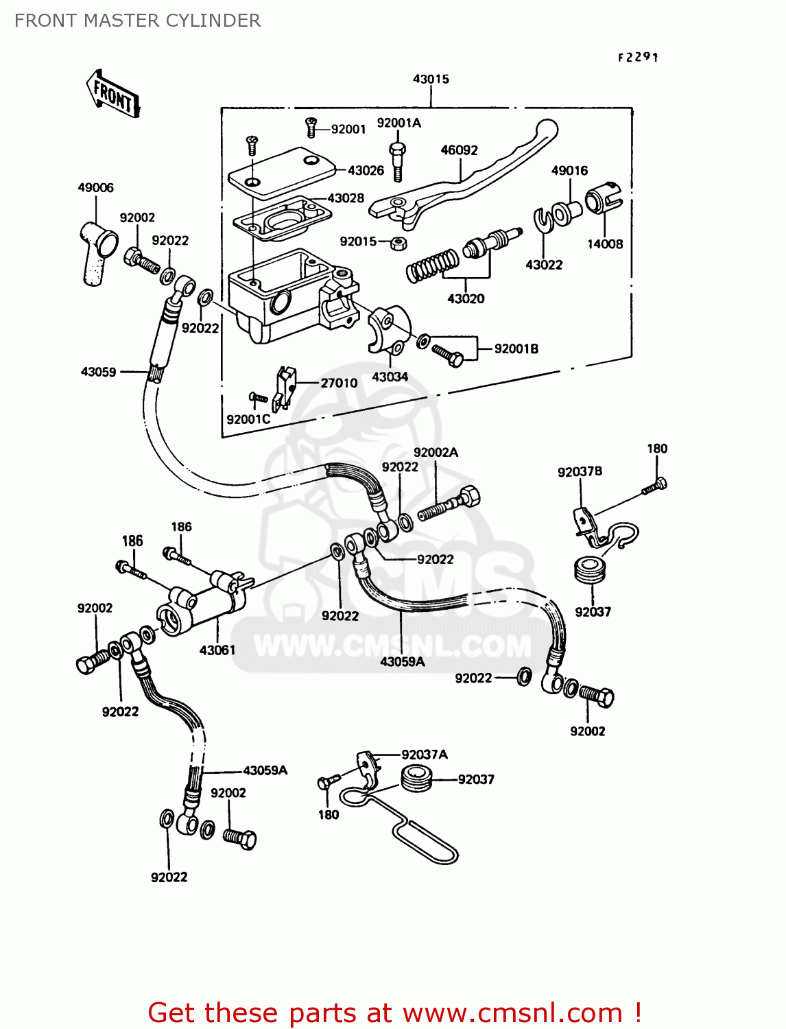 FRONT MASTER CYLINDER Z550G5 GT550 1988 SWEDEN FG
