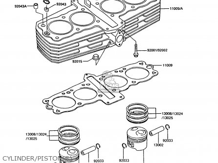 CYLINDER/PISTON(S) - Z550G5 GT550 1988 SWEDEN FG