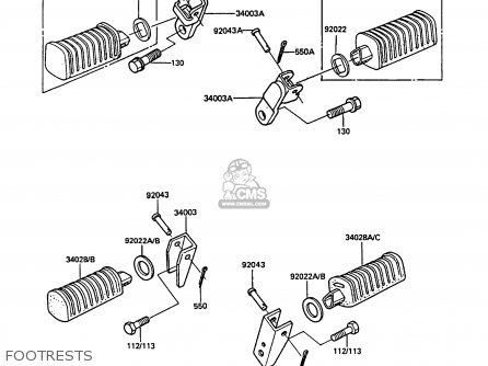 FOOTRESTS - Z550G5 GT550 1988 SWEDEN FG