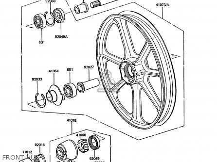 FRONT HUB - Z550G5 GT550 1988 SWEDEN FG
