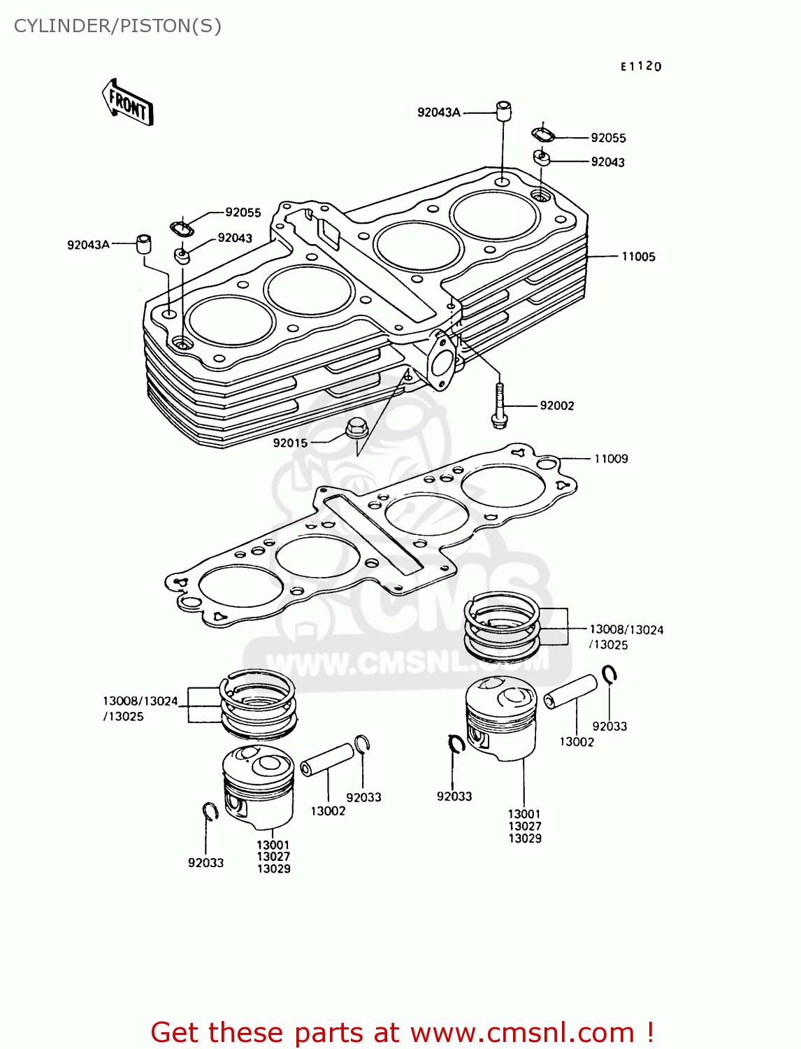CYLINDER/PISTON(S) Z550G6 GT550 1989 EUROPE FG SP