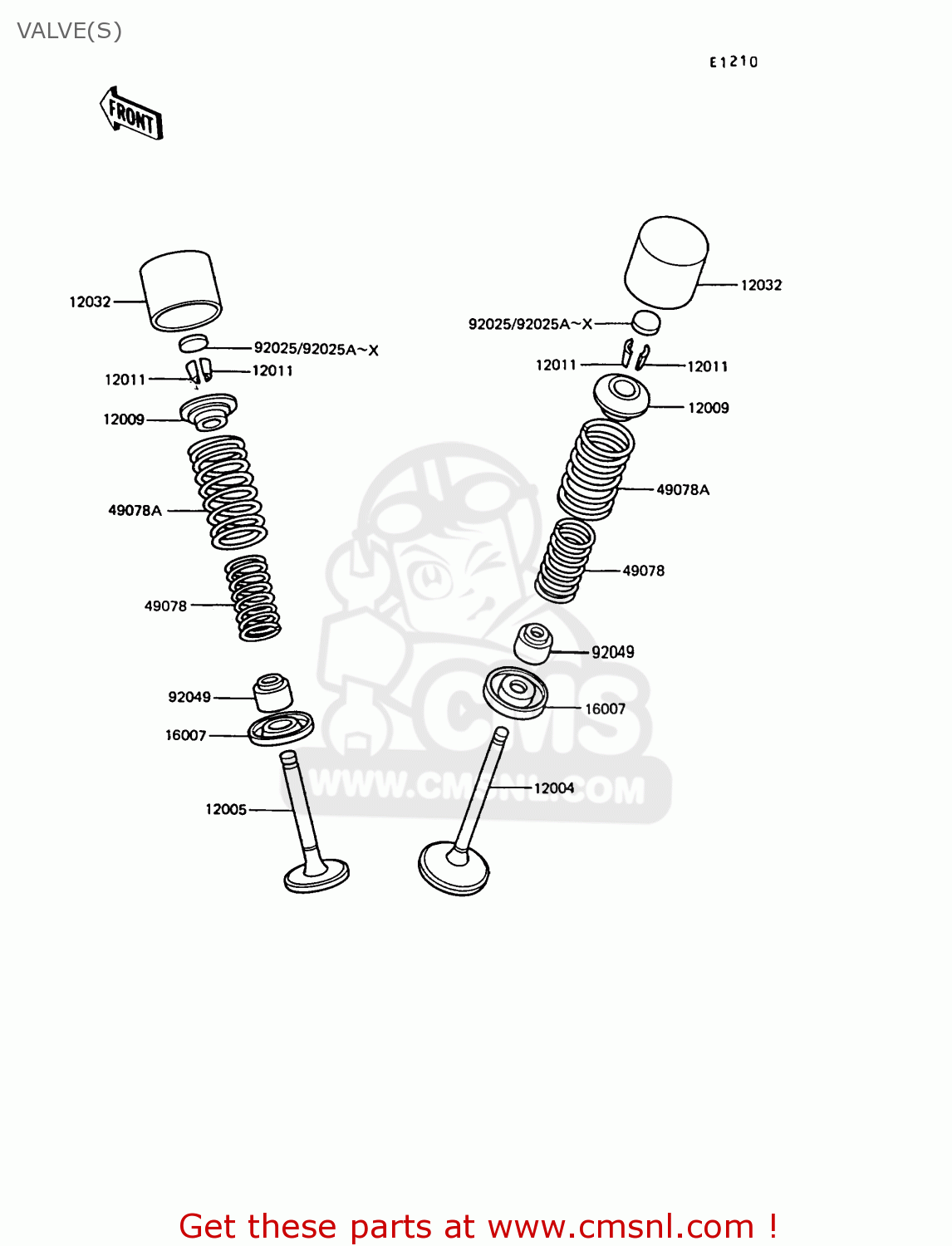 VALVE(S) Z550G6 GT550 1989 EUROPE FG SP