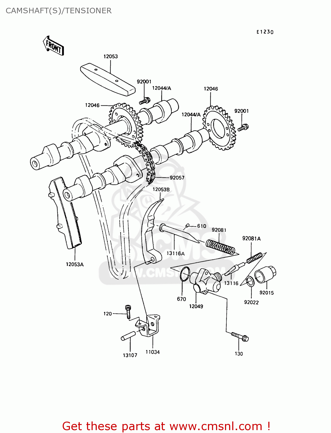 CAMSHAFT(S)/TENSIONER Z550G6 GT550 1989 EUROPE FG SP