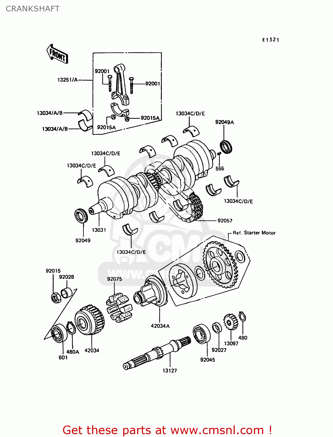 CRANKSHAFT Z550G6 GT550 1989 EUROPE FG SP
