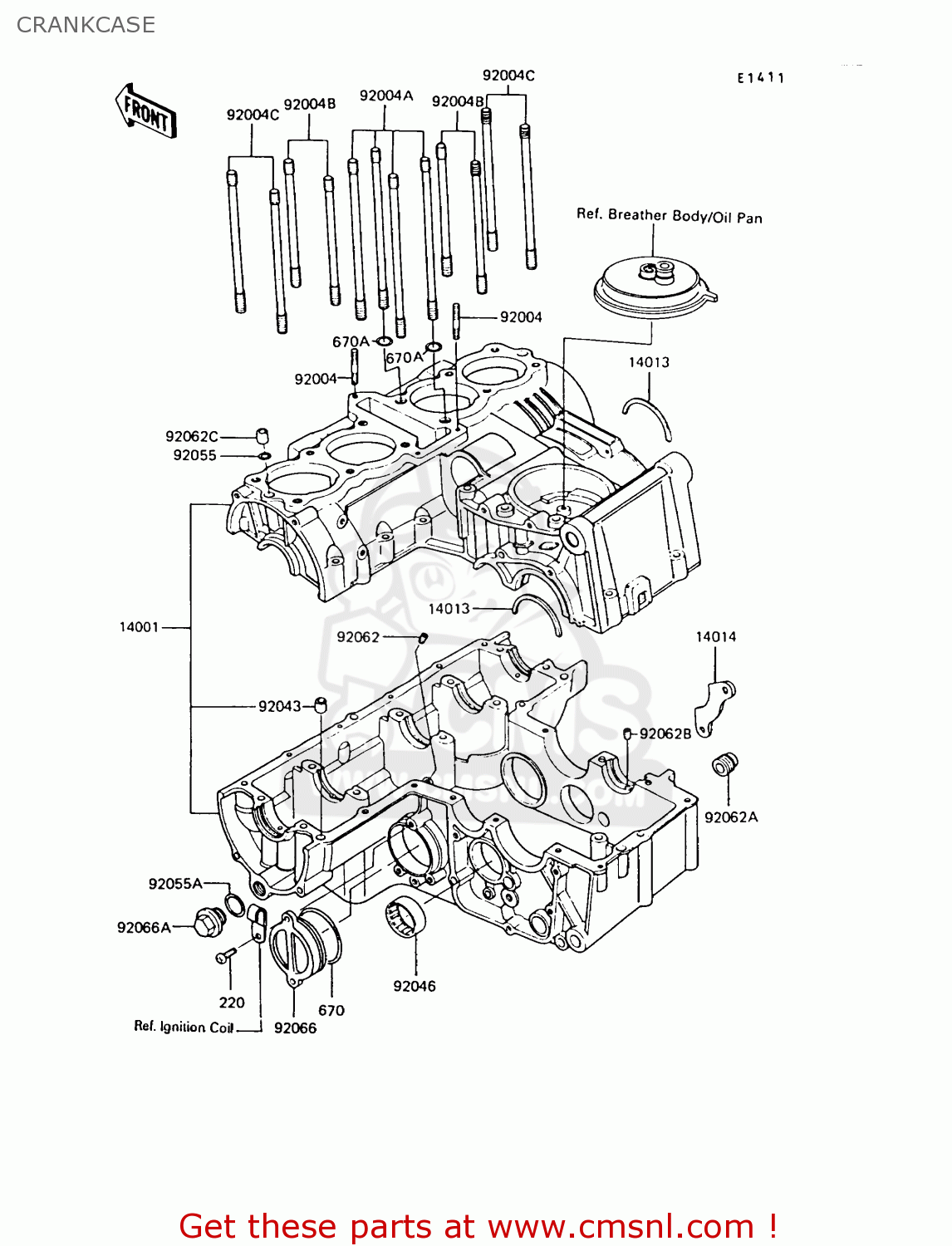 CRANKCASE Z550G6 GT550 1989 EUROPE FG SP