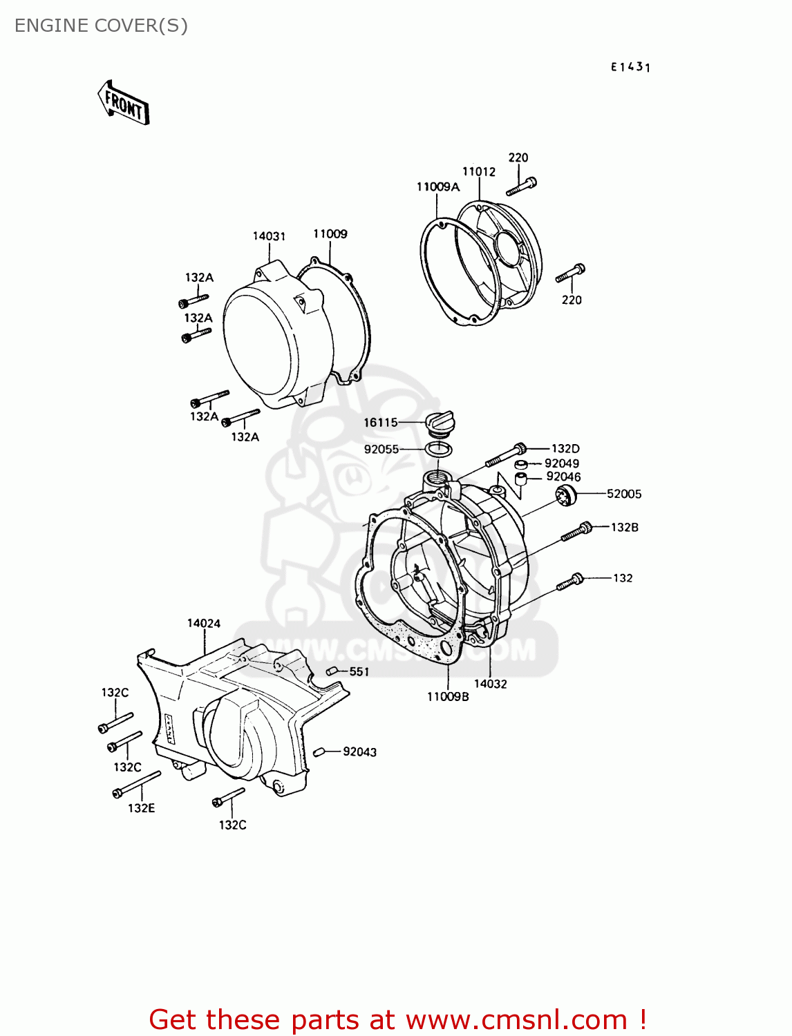 ENGINE COVER(S) Z550G6 GT550 1989 EUROPE FG SP