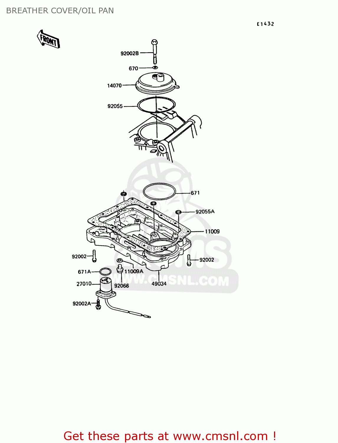 BREATHER COVER/OIL PAN Z550G6 GT550 1989 EUROPE FG SP
