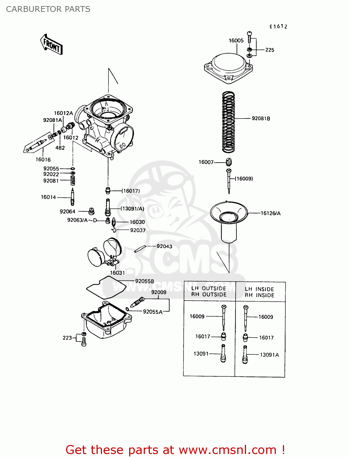CARBURETOR PARTS Z550G6 GT550 1989 EUROPE FG SP