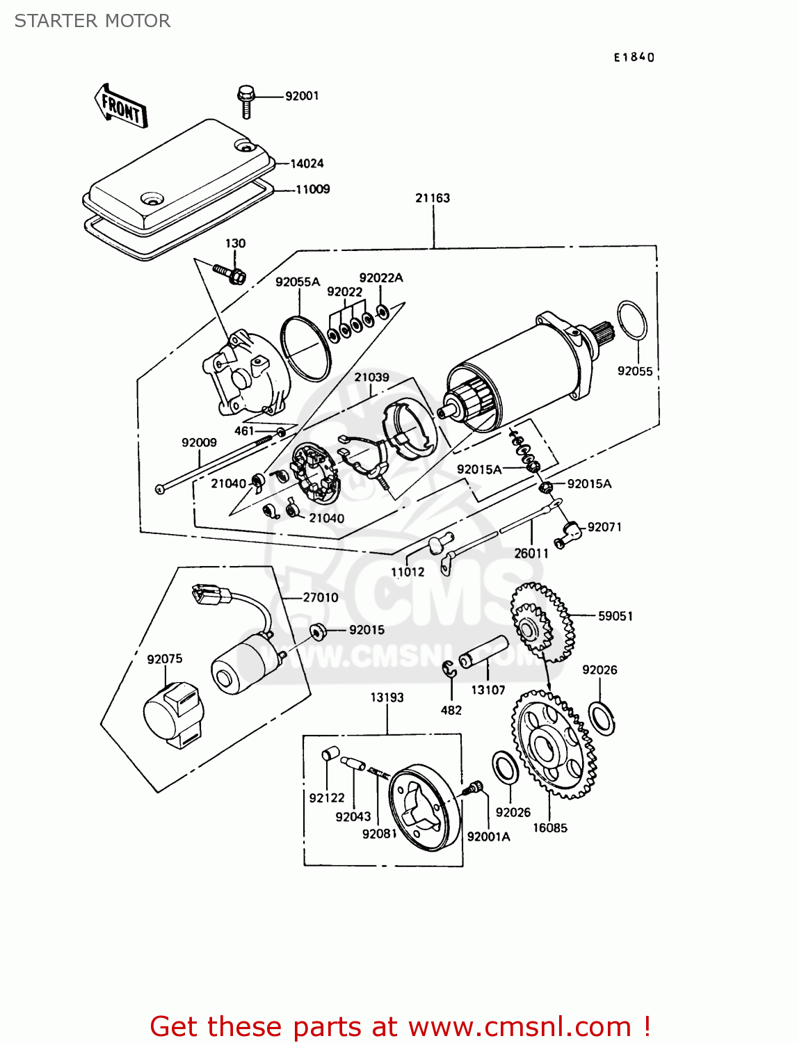 STARTER MOTOR Z550G6 GT550 1989 EUROPE FG SP