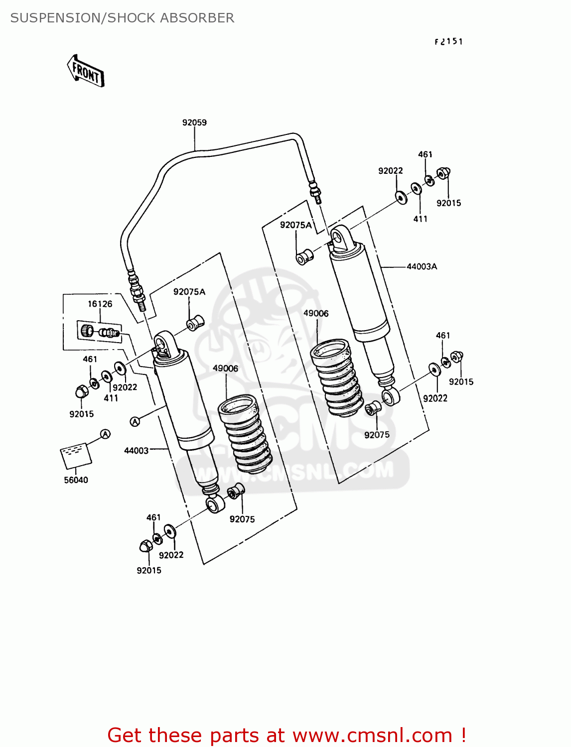 SUSPENSION/SHOCK ABSORBER Z550G6 GT550 1989 EUROPE FG SP