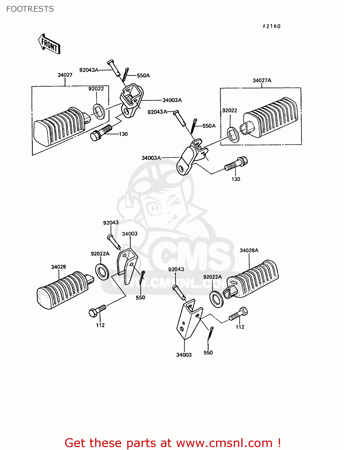 FOOTRESTS Z550G6 GT550 1989 EUROPE FG SP