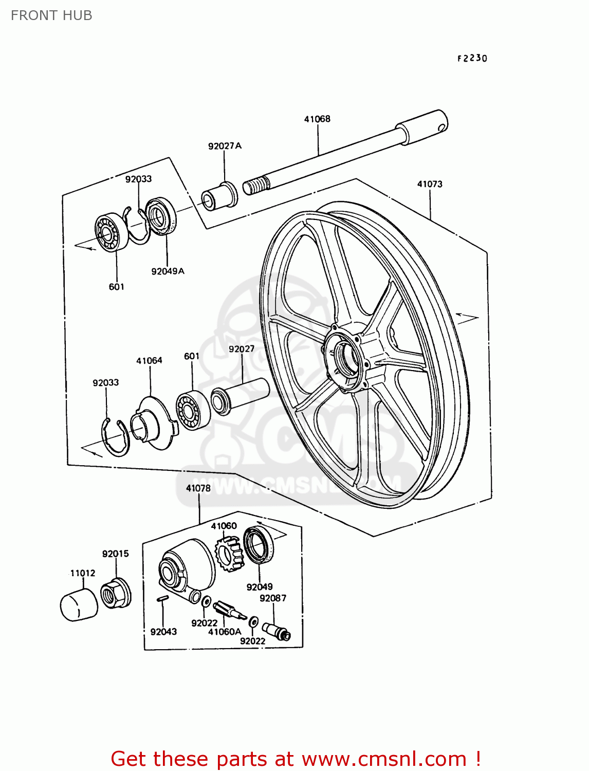 FRONT HUB Z550G6 GT550 1989 EUROPE FG SP