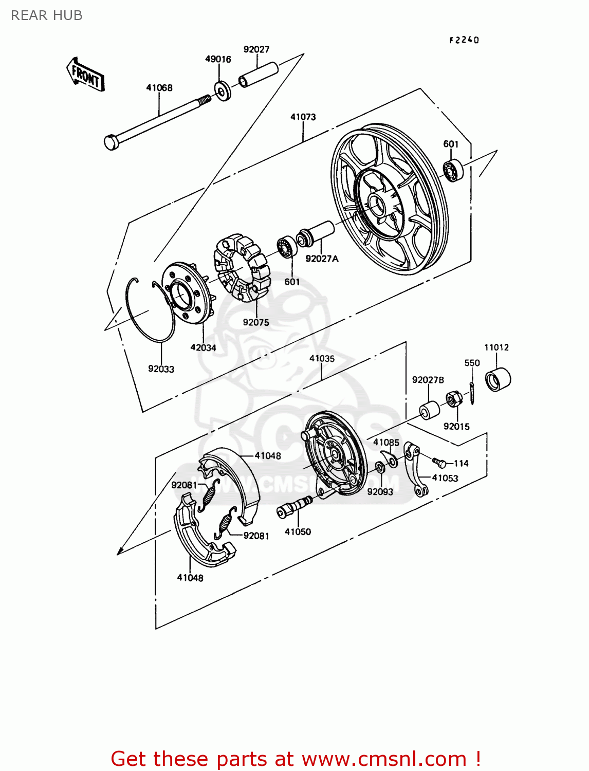 REAR HUB Z550G6 GT550 1989 EUROPE FG SP