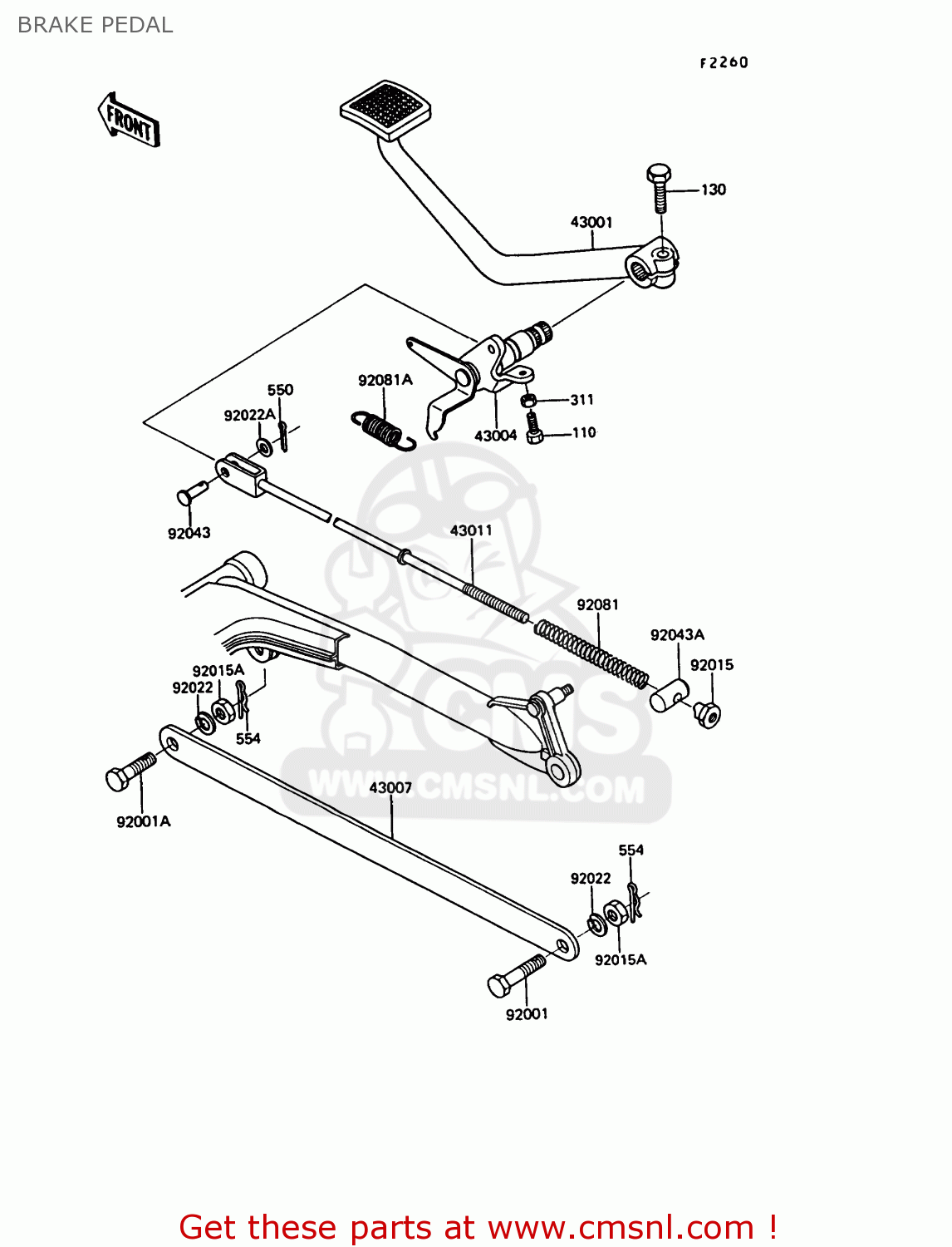 BRAKE PEDAL Z550G6 GT550 1989 EUROPE FG SP