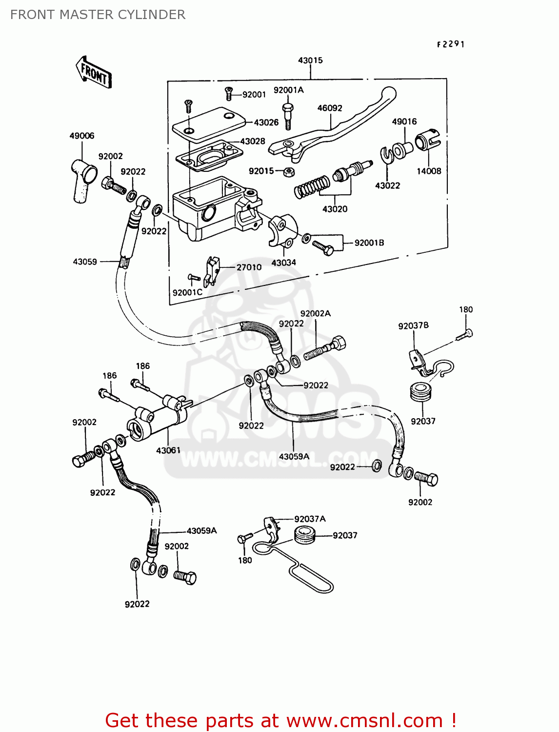 FRONT MASTER CYLINDER Z550G6 GT550 1989 EUROPE FG SP