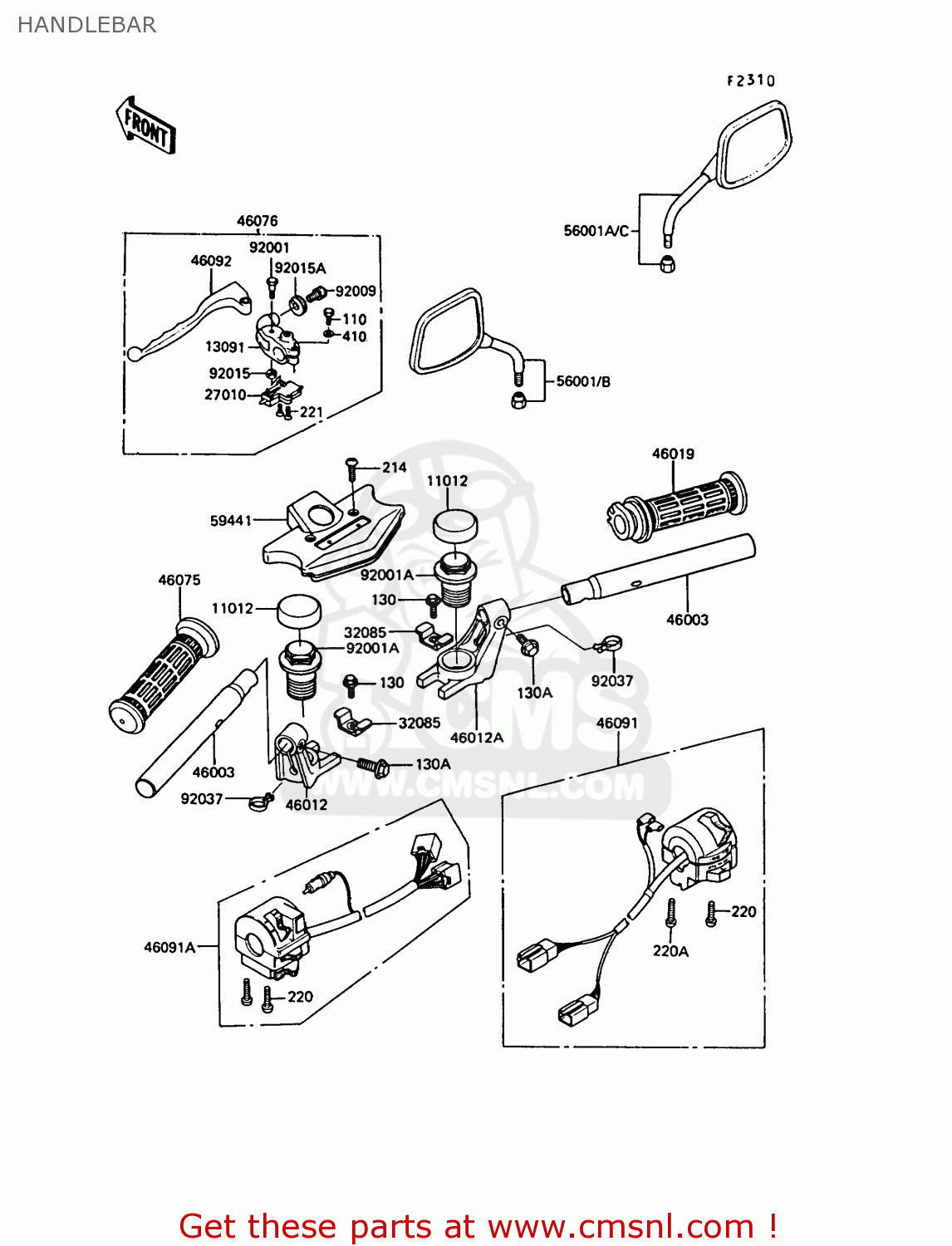 HANDLEBAR Z550G6 GT550 1989 EUROPE FG SP