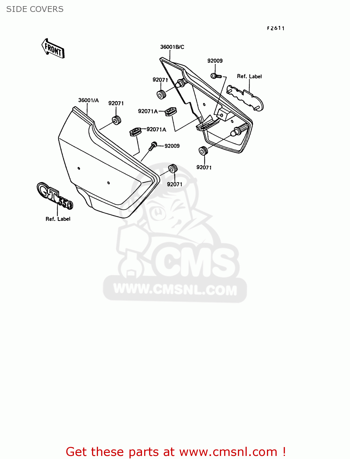 SIDE COVERS Z550G6 GT550 1989 EUROPE FG SP