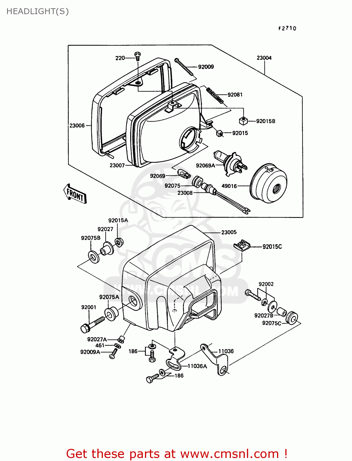 HEADLIGHT(S) Z550G6 GT550 1989 EUROPE FG SP