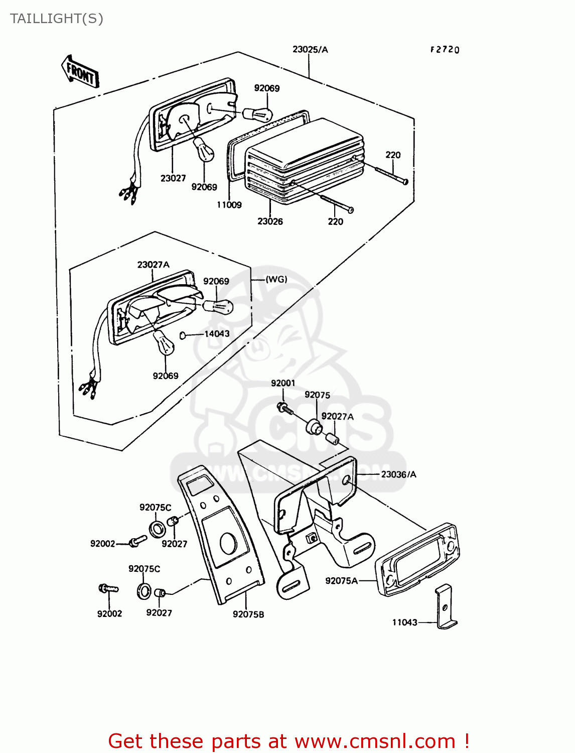 TAILLIGHT(S) Z550G6 GT550 1989 EUROPE FG SP