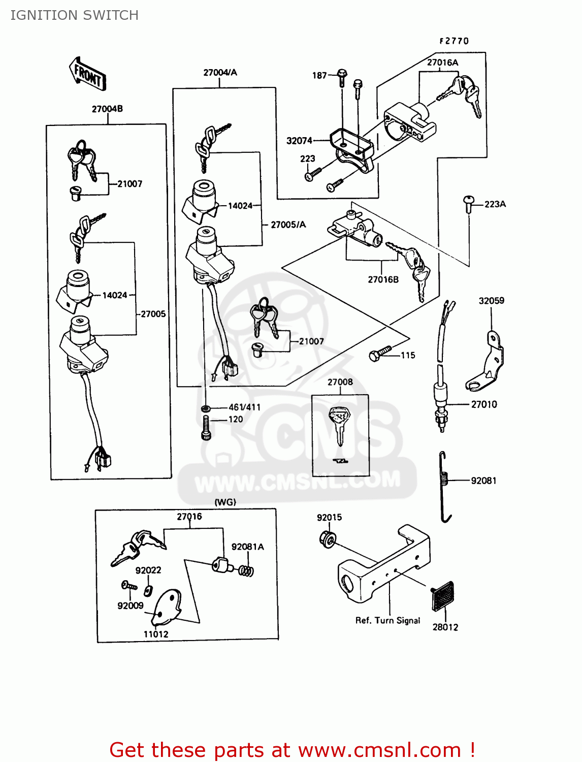 IGNITION SWITCH Z550G6 GT550 1989 EUROPE FG SP