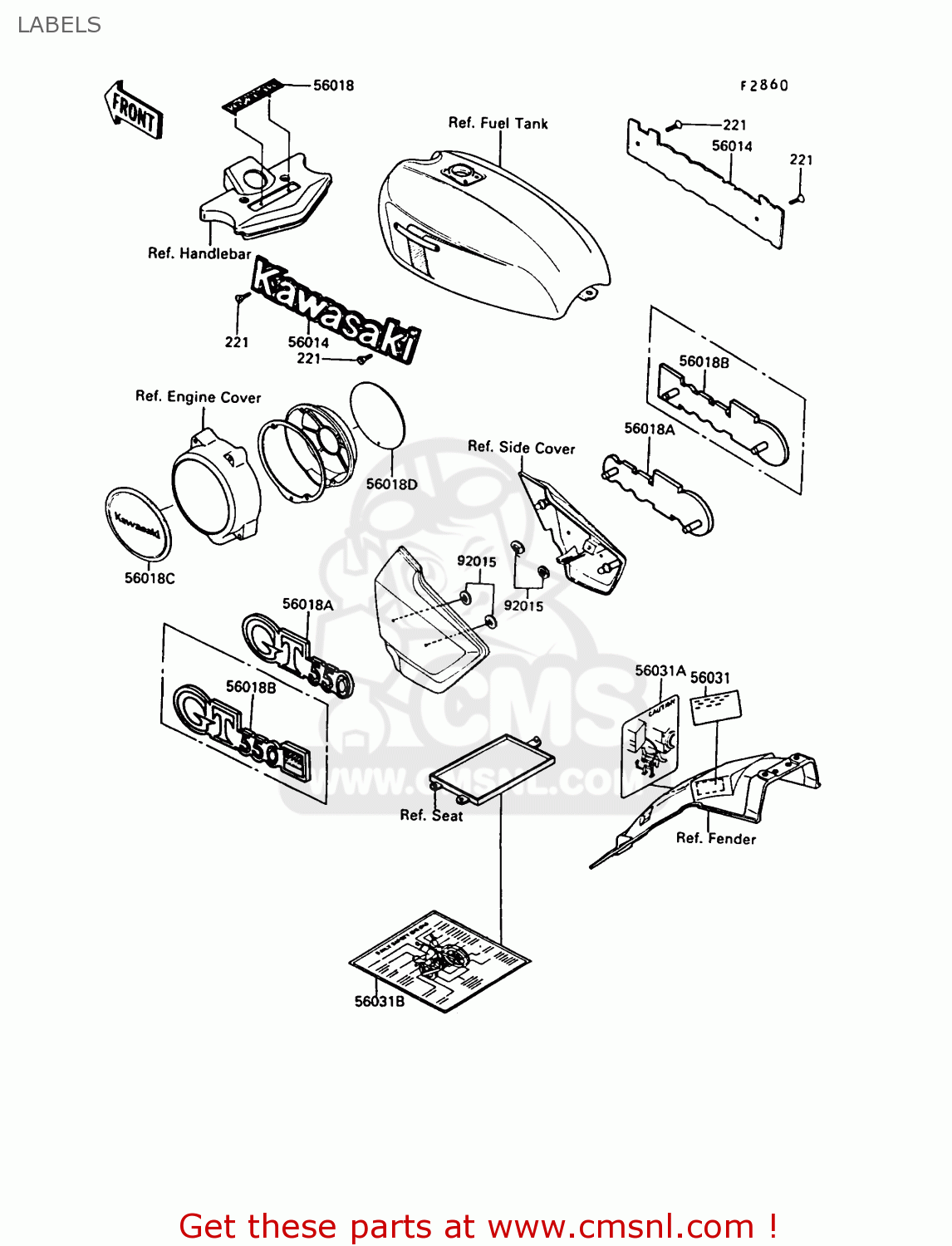 LABELS Z550G6 GT550 1989 EUROPE FG SP