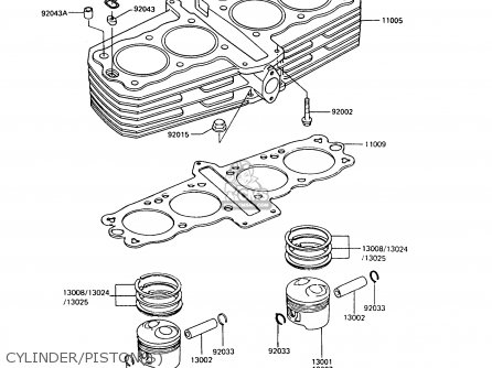 CYLINDER/PISTON(S) - Z550G6 GT550 1989 EUROPE FG SP