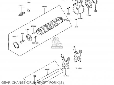 GEAR CHANGE DRUM/SHIFT FORK(S) - Z550G6 GT550 1989 EUROPE FG SP