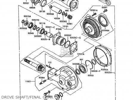 DRIVE SHAFT/FINAL GEAR - Z550G6 GT550 1989 EUROPE FG SP