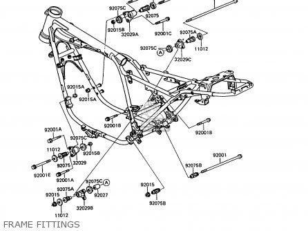 FRAME FITTINGS - Z550G6 GT550 1989 EUROPE FG SP