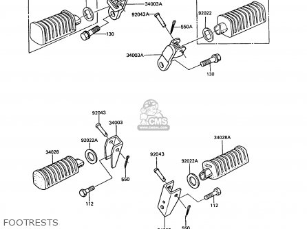 FOOTRESTS - Z550G6 GT550 1989 EUROPE FG SP