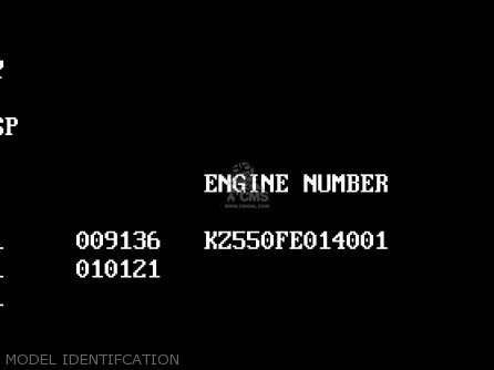 MODEL IDENTIFCATION - Z550G6 GT550 1989 EUROPE FG SP