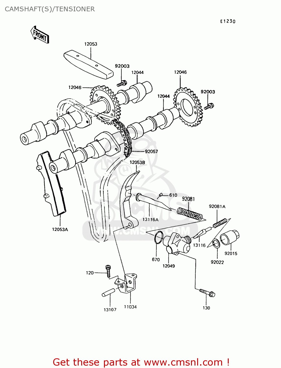 CAMSHAFT(S)/TENSIONER Z550G7 GT550 1991 EUROPE UK SD SP