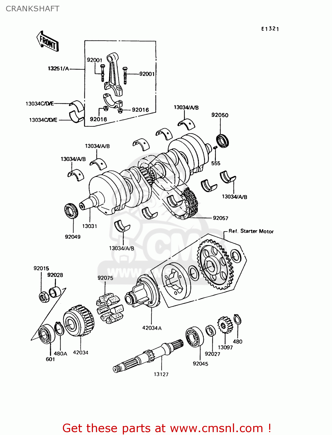 CRANKSHAFT Z550G7 GT550 1991 EUROPE UK SD SP