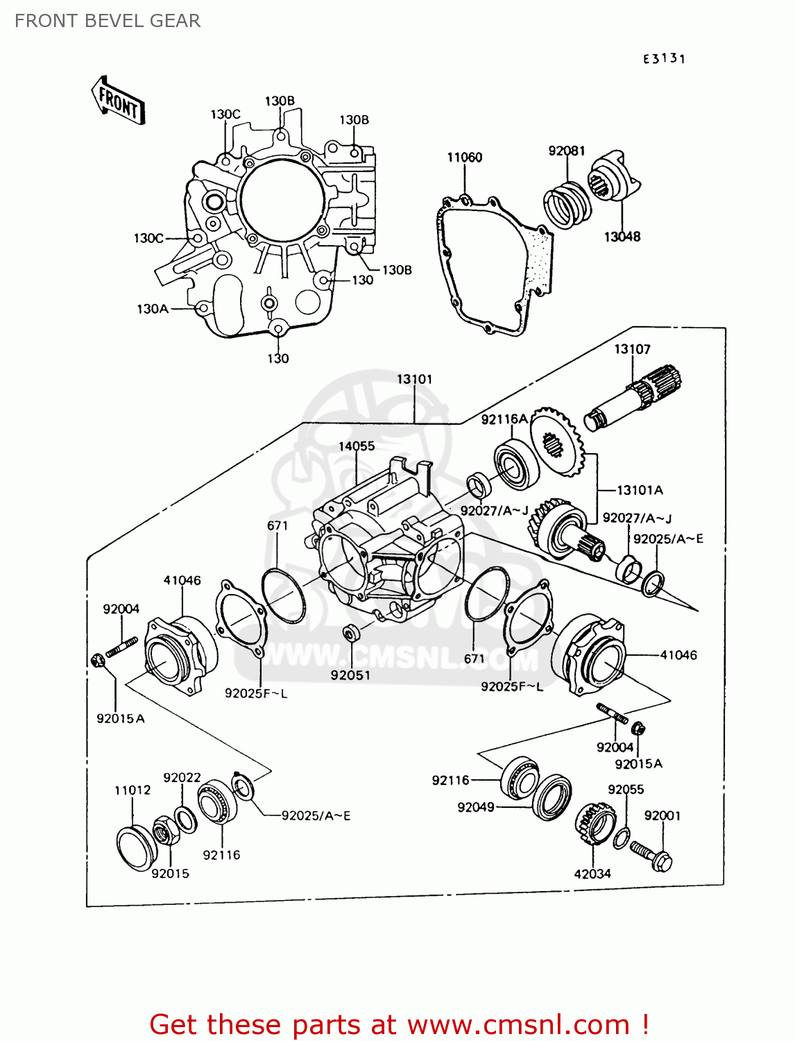 FRONT BEVEL GEAR Z550G7 GT550 1991 EUROPE UK SD SP