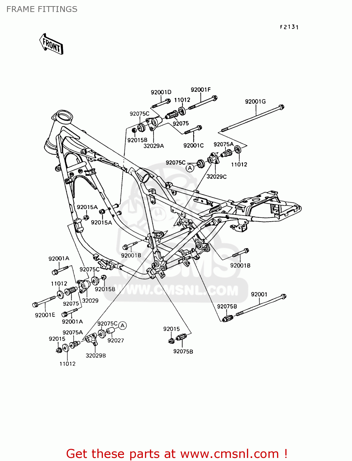 FRAME FITTINGS Z550G7 GT550 1991 EUROPE UK SD SP