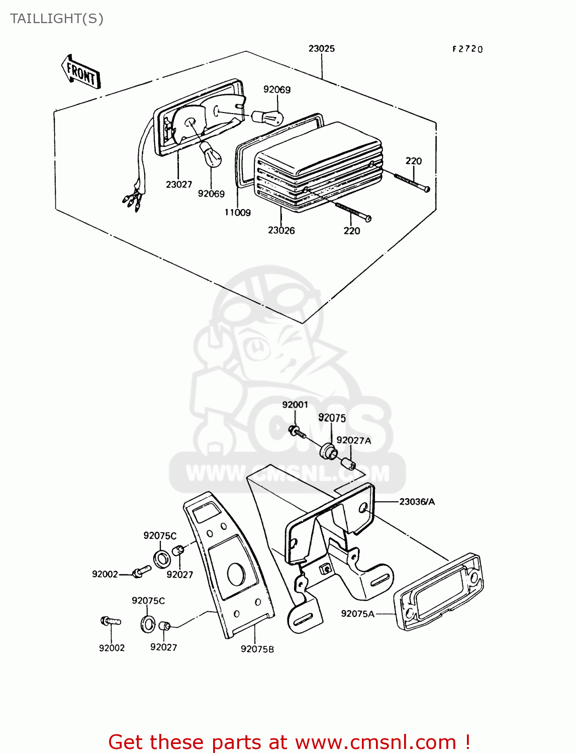 TAILLIGHT(S) Z550G7 GT550 1991 EUROPE UK SD SP