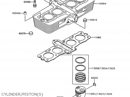 CYLINDER/PISTON(S) - Z550G7 GT550 1991 EUROPE UK SD SP