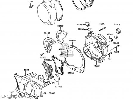 ENGINE COVER(S) - Z550G7 GT550 1991 EUROPE UK SD SP