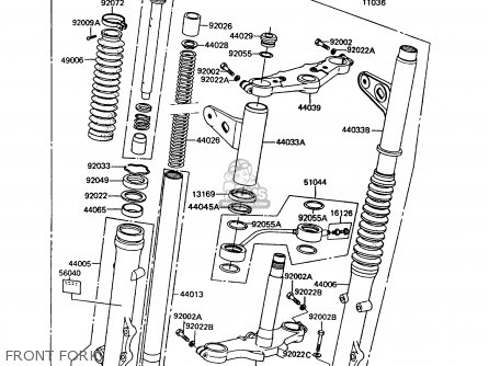 FRONT FORK - Z550G7 GT550 1991 EUROPE UK SD SP